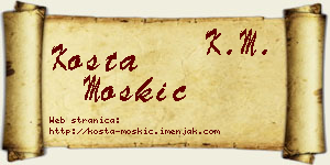 Kosta Moskić vizit kartica